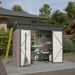 Abri de jardin en m�tal 2. 54 m� - cadre de sol galvanis� - r�sistant aux intemp�ries - pour rangement ...