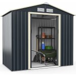 Abri de jardin en mtal - 2, 7? - 2 portes coulissantes verrouillables - 4 trous d'aration - toit pench ...