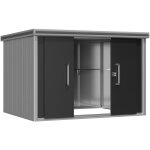 Abri de jardin en mtal 291x221x212 cm abri de jardin  toit plat avec porte coulissante en anthracite ...