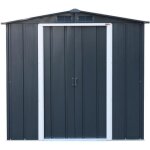 Abri de jardin en mtal 3, 68 m2 - kit d'ancrage inclus - gris anthracite