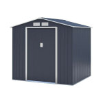 Abri de jardin en métal 4, 07 m² - kit d'ancrage inclus - gris anthracite Abri de jardin en métal 4, 07 m² - kit d'ancrage inclus - gris anthracite