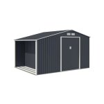Sans marque - abri de jardin en mtal et abri bches 8, 72 m - 342 x 255 x 202 - nova - kit d'ancrage ...