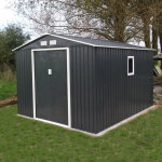 Abri jardin m�tal 8, 84m�anthracite kit ancrage x - metal
