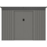 Vente - unique ? abri de jardin m�tal 4, 77 m� en acier galvanis� gris ? porte double coulissante ? toit ...