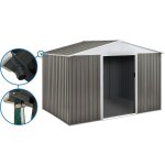 Habitat et jardin ? abri de jardin m�tal 8, 84m� ? 2 portes coulissantes ? goutti�res int�gr�es ? r�sistance ...