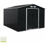 Abri de jardin en mtal - flandre 8. 95m gris anthracite - cabane  outils avec deux grandes portes ...