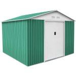 Abri de jardin en m�tal gardiun bristol 7, 74 m� 241x321x205 cm ext. acier galvanis� vert