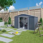 Yardmaster - abri de jardin 303x237 cm 7, 18 m² en métal gris foncé Yardmaster - abri de jardin 303x237 cm 7, 18 m² en métal gris foncé