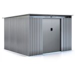 Abri de jardin m�tal toit plat  texas  - 6, 29 m� - gris