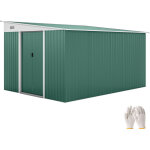 Abri de jardin m�tal, toit inclin�, double porte verrouillable, 2, 8�3, 45�2, 01 m, vert