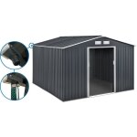 Abri de jardin m�tal -  vegas  - 15 m� avec goutti�re - gris