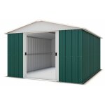 Abri de jardin mtal vert yardmaster 11, 03 m + kit d'ancrage