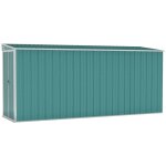 Abri de jardin mural vert 118x382x178 acier galvanis�