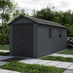 Abri de jardin newton plus 7517 - 11, 2 m� - gris aspect bois keter