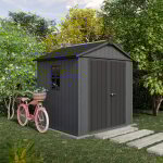 Abri de jardin newton plus 757 - 4, 4 m� - gris aspect bois keter