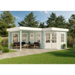 Alpholz ? abri de jardin bois pentagonal 28 mm ? dimensions 618 x 462 cm ? 11, 5 m� ? double porte 134 ...