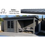 Abri de jardin - pool house aluminium et composite 6x3 toit plat contemporain - moderne - résitant aux ... Abri de jardin - pool house aluminium et composite 6x3 toit plat contemporain - moderne - résitant aux ...