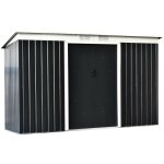 Mh - abri de jardin portes verouillables rosie gris et noir