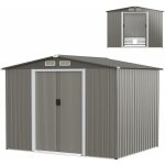 Abri de jardin en tle d'acier galvanise avec fondation et double porte coulissante, cabane  outils ...