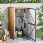 Abri à outils de jardin marron 88x89x161 cm acier galvanisé vidaxl Abri à outils de jardin marron 88x89x161 cm acier galvanisé vidaxl