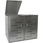 Dcoshop26 - abri de poubelles extrieur conteneurs  ordures jusqu' 2 bacs avec couvercle 116, 5x131x80 ...