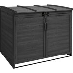 Décoshop26 - abri de poubelles extérieur conteneurs à ordures jusqu'à 4 bacs en bois anthracite mdj04172 ... Décoshop26 - abri de poubelles extérieur conteneurs à ordures jusqu'à 4 bacs en bois anthracite mdj04172 ...