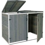 Dcoshop26 - abri de poubelles extrieur conteneurs  ordures avec couvercle jusqu' 4 bacs 126x158x98 ...