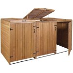 Abri de poubelles extrieur conteneurs  ordures avec couvercle jusqu' 6 bacs 120x75x96 en bois certifi ...
