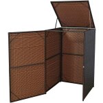 D�coshop26 - abri de poubelle ext�rieur conteneur � ordures en rotin poly marron 120 litres 040002858 ...