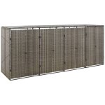 Vidaxl - abri pour poubelle quadruple gris 274x80x117 cm r�sine tress�e