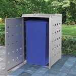 Abri pour poubelle sur roulettes 240 l acier inoxydable vidaxl