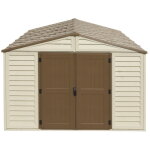 Duramax - abri pvc woodstyle premium - 13, 12m - kit fondation + 1 fentre - beige