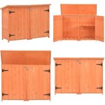 Abri de stockage de jardin 128x42x91 cm bois - abri de jardin - abri de rangement - cabane de jardin ...
