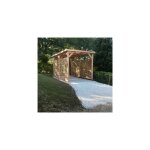 Abri toit plat, 450cmx700cm, bois douglas franais, carport, auvent, abri camping - car