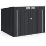 Abri � v�los en m�tal gris anthracite verrouillable avec kit d'ancrage pour 4 v�los