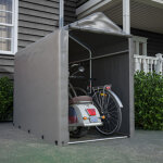 Abri de v�lo en pe imperm�able 187 x 100 x 160 cm, structure acier galvanis�, porte zipp�e, gris fonc� ...