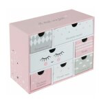 Ac - deco - bo�tes � souvenirs b�b� 7 tiroirs - rose - livraison gratuite