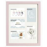 Ac - deco - cadre photos bois 5 vues - erica 'oh b�b� ' - 44 x 34 x 1, 5 cm - rose - livraison gratuite ...
