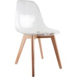 Ac - deco - chaise scandinave en plastique transparent (lot de 2)