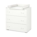 Ac - deco - commode paula 3 tiroirs + plan de change - blanc - 80 x 81 x 48 cm - livraison gratuite