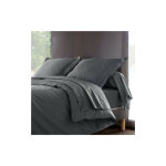 Ac - deco - drap plat en percale de coton - manoir - 270 x 300 cm - ardoise - livraison gratuite