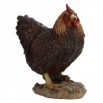 Figurine dcorative intrieur ou extrieur - poule debout - h 19, 8 cm - marron fonc - livraison gratuite ...