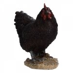 Figurine dcorative intrieur ou extrieur - poule debout - h 19, 8 cm - noir - livraison gratuite