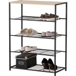 Ac - deco - meuble � chaussures 4 niveaux 63x30x83 cm en bois et m�tal