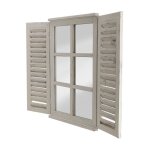 Ac - deco - miroir fen�tre avec portes - l 3, 9 cm x l 38, 8 cm x h 59 cm - blanc cass� - livraison gratuite ...