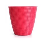 Pot de fleurs 'paglia' en plastique - rouge corail - d 24 x h 22, 3 cm - livraison gratuite