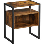 Acaza - table de chevet, table d'appoint avec 2 niveaux, cadre en acier, style industriel, marron rustique ... Acaza - table de chevet, table d'appoint avec 2 niveaux, cadre en acier, style industriel, marron rustique ...