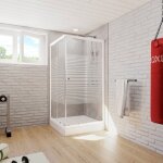 Accès d'angle droit 75 - 90 x 175 cm, portes de douche coulissantes, sunny schulte décor rayures horizontales, ... Accès d'angle droit 75 - 90 x 175 cm, portes de douche coulissantes, sunny schulte décor rayures horizontales, ...