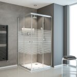 Acc�s d'angle droit avec parois portes de douche coulissantes, 75 - 90 x 75 - 90 x 180 cm, verre 4 mm, ...