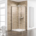 Acc�s d'angle droit avec portes de douche coulissantes, 90 x 90 x 200 cm, verre 8 mm, profil� aspect ...